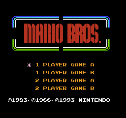 Mario Bros. (Classic Serie) title screen