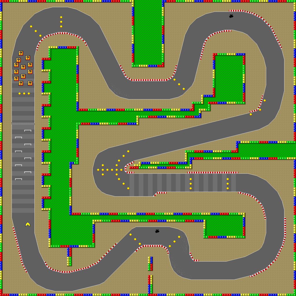 TMK | Reference | Maps | Super Mario Kart (SNES) | Flower Cup - Mario ...