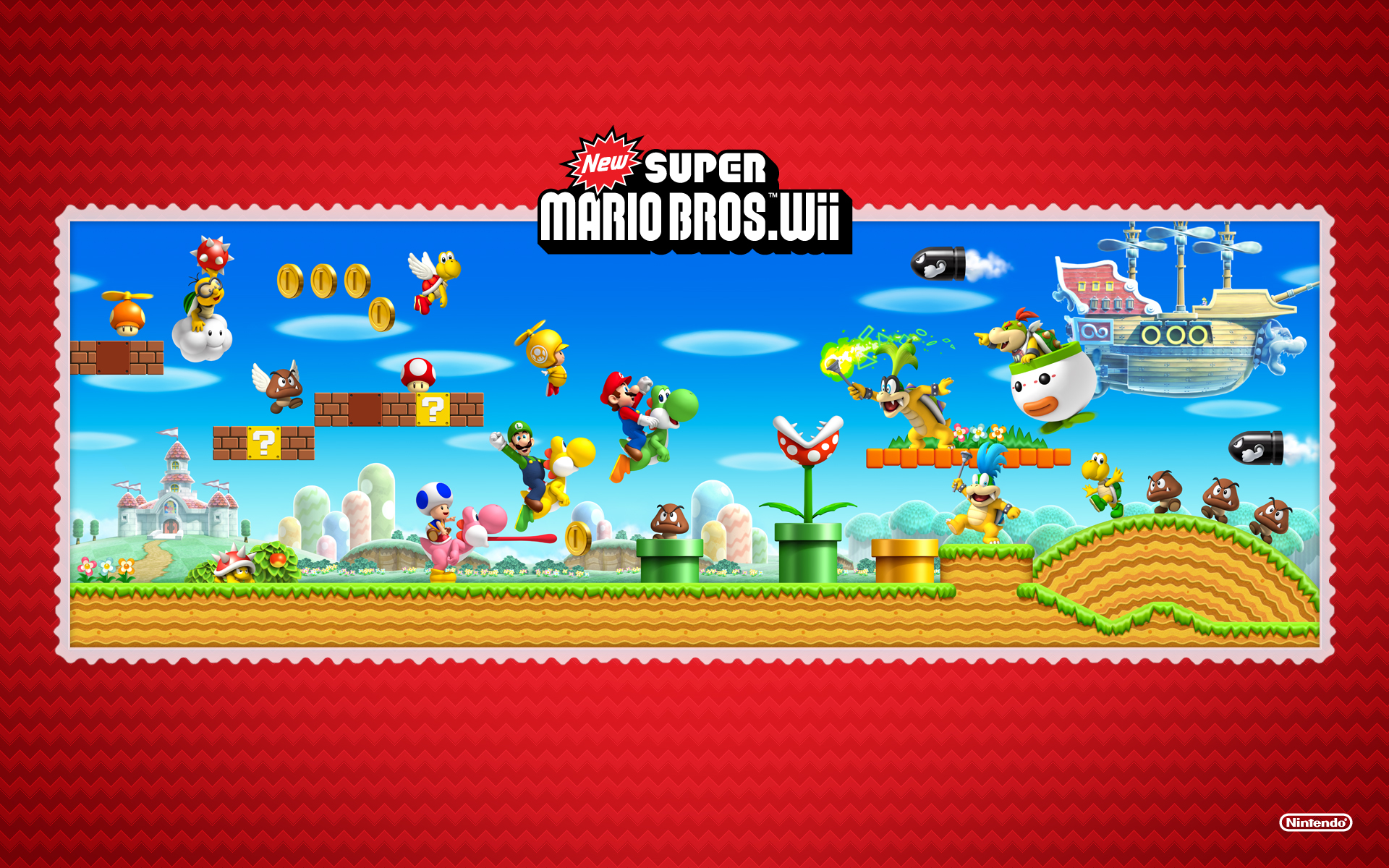 Mario Bros, New Super Mario Bros. Wii fondo de pantalla