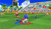 Mario tries to tackle Sonic